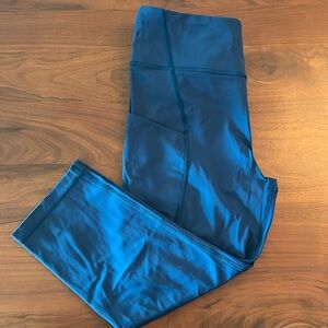 lululemon high rise crop leggings size 6 blue